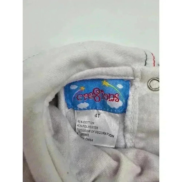 Cre8ions Girl's Size 4T Red Gingerbread Christmas Overall Dress w/Matching Shirt - Picture 3 of 6